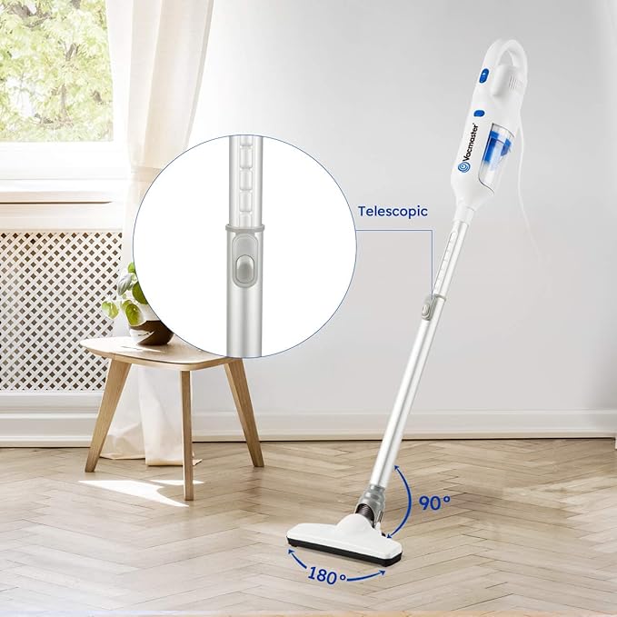Vacmaster Corded Stick Vacuum Cleaner 2 in 1 Ultra-Lightweight 14Kpa Power Suction Handheld Vacuum Cleaner with Washable HEPA