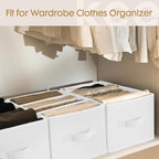 Criusia 6 Pack Large Clothes Organizer, Wardrobe Closet Organizer and Storage with Handles, Foldable Fabric Closet Organizers