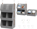 2 Pack,Extra Large Hanging Closet Organizer, Disassemblable Clothes Hanging Shelves,Collapsible Fabric Closet Storage System 