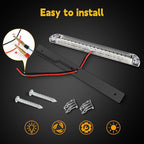 nifeida 8" Clear Lens 18LED Amber Yellow Utility Strip Light Bar Surface Mount for 12V Marine Boat RV Exterior Light Slim Line Pickup Truck Under Hood Lights Grill Marker Lights [Pack of 4]
