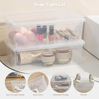novelinks 6 Quart Clear Plastic Storage Bins with Transparent Lids Stackable Box Craft Storage Organizing Container Sensory B