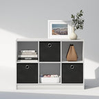 Furinno Cubic Closet Organizers and Storage, 6-Cube Closet Organizer with Bins, Open Shelf Storage, for Wardrobe, Bedroom, Li