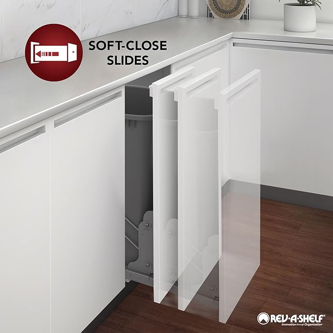 Rev-A-Shelf 16" Tip Out Tray with Soft Close for Sink Base Cabinets, Storage Organizer for Kitchen, Laundry Room, or Vanity C