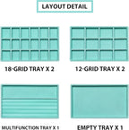 Frebeauty Jewelry Organizer Tray,Stackable Velvet Jewelry Trays,Drawer Inserts Earring Organizer For Women Jewelry Storage Di