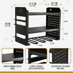 BUILTSTRONG Power Tool Organizer Wall Mount - 3-Tier Heavy-Duty Metal Hand Tool Storage Rack, Utility Racks, Drill Holder, Pe