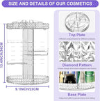 TiKenSo 360 Rotating Makeup Organizer, Cosmetics Organizer Makeup Spinning Organizer Clear 6 Adjustable Layers Large Capacity