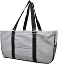 NGIL Extra Large Utility Tote Reusable Grocery Bag Oversized Collapsible for Groceries, Storage, Picnic, Beach (Silver Glitter- Silver)