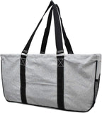 NGIL Extra Large Utility Tote Reusable Grocery Bag Oversized Collapsible for Groceries, Storage, Picnic, Beach (Silver Glitter- Silver)