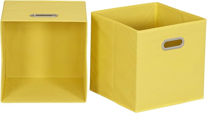 Household Essentials 6 ct Open Fabric Cube Storage Bins, Golden Yellow