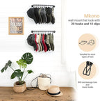 Mkono Hat Rack for Wall Baseball Cap Organizer Hanger with 20 Hooks Modern Metal Hat Holder Wall-Mounted Caps Display for Clo