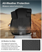 KIWI MASTER Floor Mats for 2017-2022 Honda CR-V, Custom Fit All Weather Car Mats, Heavy Duty TPE Floor Liners, Front & Rear 2 Row, Black