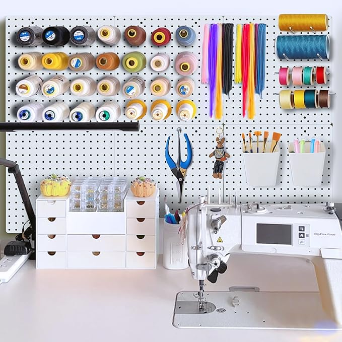 FZK Peg Board,Pegboard 32''*32'', White Pegboard 4pcs and 33 Accessories, Pegboard Wall Organizer, Peg Boards, Peg Boards for