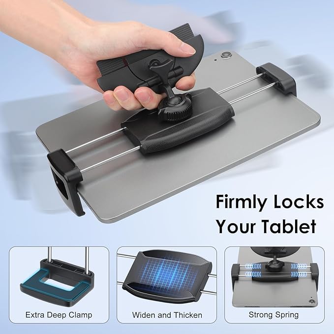 Linkstyle 2 in 1 CD Slot Tablet Car Mount, Universal 360° Rotation CD Player Car Phone Holder Car CD Tray Tablet Stand for 4.7-12.9in Devices, Black