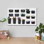 Sieral 64 Pieces Pegboard Bins Pegboard Cups with Hooks and Loops Peg Hooks Assortment Organizer Accessory for Organizing Acc