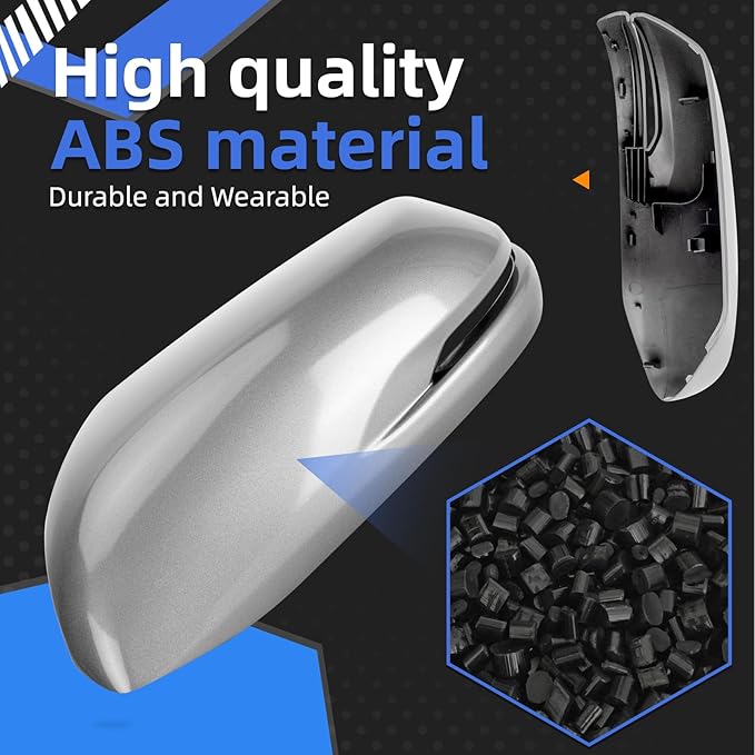 Driver Side Mirror Cover Replacement for Honda CRV 2017 2018 2019 2020 2021 2022 - Left Side Mirror Covers, Rear View Mirror Cap Accessories Grey, With Lamp
