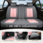 Coverado Seat Covers, Car Seat Covers Full Set, Leather Seat Covers for Cars, Car Seat Protector, Gray Car Seat Covers Front 