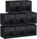 DIMJ 8 Pack Foldable Storage Cubes with Window, Closet Storage Bins with Handle, 11x11 inch Storage Cubes for Clothes, Toys, 