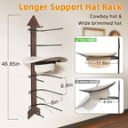 Cowboy Hat Rack Wall Mount, Solid Wood Arrow Design 6 Pieces, Cowboy Hat Holder, Western Decor, Hat Organizer Storage, Hat Ha