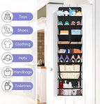MISSLO Clear Over the Door Shoe Organizer Large Deep Pockets Hanging Shoe Rack for Closet Fit 20 Pairs Shoe Holder for Sneake