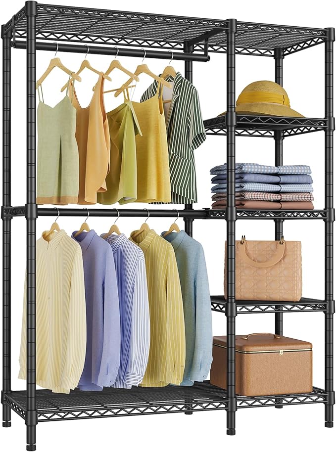 VIPEK V7 Garment Rack for Hanging Clothes Heavy Duty Clothes Rack with Shelves, Portable Closet Racks Metal Clothing Racks 5 