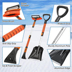 41.5" Extendable Ice Scraper and Brush for Car Windshield, 4 in 1 Snow Shovel Snow Brush Scraper Kit with Foam Grip and 180° Pivoting Brush Head, for Cars, Trucks, SUVs, Vehicle