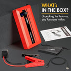 Wagan EL7601 iOnBoost V8 Slim Jump Starter 1200A Peak 12V Portable Lithium Car Battery Booster for Up to 4.0L V8 Gas or 2.0L
