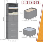 6-Shelves Hanging Closet Organizer with 5 Different Drawers, Foldable Closet Organizers and Storage for Wardrobe, Closet& RV,