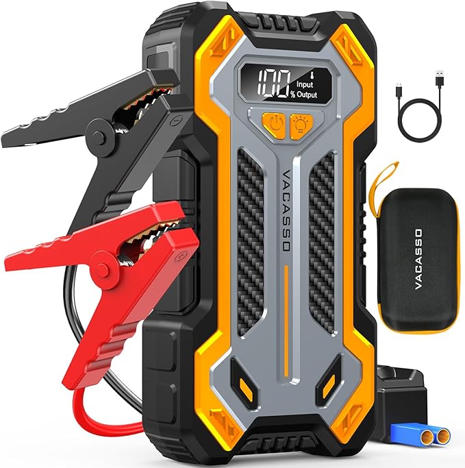 Car Jump Starter, VACASSO 5000A Car Battery Jump Starter for Up to 10L Gas and 8L Diesel Engines, 12V Portable Jumper