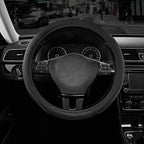 Road Comforts Leather Steering Wheel Cover with Decorative Trim and Piping, Anti-Slip Breathable Design, Fits 14.5–15 Inch Ro