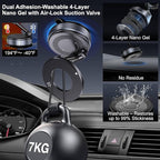 Vacuum Magnetic Car Phone Holder for Magsafe, Hands-Free 360° Adjustable Suction Cup Phone Mount for Car/Gym/Mirror/Smooth Surface, Compatible with iPhone & Android (Black)