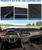 FIILINES Dash Cover for Chevrolet Suburban/Chevrolet Tahoe/GMC Yukon 2021-2024, Dashboard Mat Cover Car Accessories Sunshade