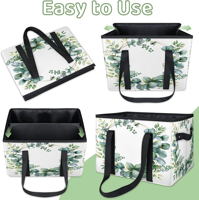 Reusable Grocery Bag, Foldable Large Shopping Tote Bag for Groceries Kitchen Picnic Car Trunk
