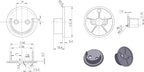 QCAA Heavy Duty Solid Metal Closet Rod Socket Set, 1-3/8'', Satin Nickel, 4 pair, Made In Taiwan