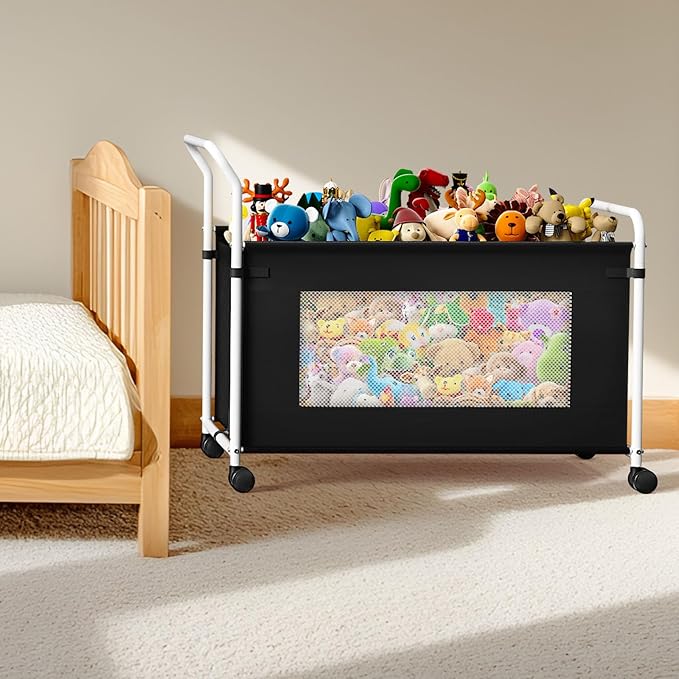 KEEGH Extra Large Toy Box for Kids with 360° Rotating Wheels, Heavy Duty Toy Chest for Boys and Girls, Toy Storage Organizer 