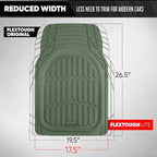 Motor Trend FlexTough LITE Rubber Car Mats Full Set - All Weather Floor Mats for Trucks, Cars & SUVs - Automotive Waterproof Green Car Floor Mats for Cars Interior Accessories Universal Trim-to-Fit