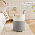 Artfeel Laundry Basket,Woven Cotton Rope Laundry Hamper,60L for Decorative Storage of Dirty Clothes,Toys and Blankets in Bath