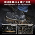 LASFIT Floor Mats & Trunk Mat for Jeep Wrangler JL 2018-2025 2026 4 Door Cargo with SUBWOOFER, All Weather TPE Custom Cargo Mat Fit for Flat Load Floor Gas Type (Not for JK/Not PHEV/Not 2-Door)