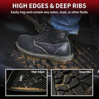 LASFIT Floor Mats & Trunk Mat for Jeep Wrangler JL 2018-2025 2026 4 Door Cargo Without SUBWOOFER (Not for JK/Not PHEV/Not 2-Door), All Weather TPE Custom Cargo Mat Fit for Flat Load Floor Gas Type