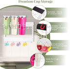 CINPIUK Water Bottle Organizer Holder, Magnetic Mug Hook Storage for Stanley & Large Tumbler, Space Saving Wall Mount Mug Org