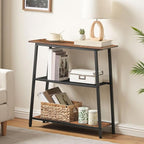 HOOBRO Floating Shelf and Console Table, Wall Mounted Storage Shelves 2-Tier, Small Entryway Table with Storage Shelves,BF42B