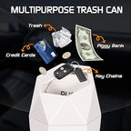 Car Trash Can with Lid, Mini Car Trash Cup with 30 Additional Trash Bags, Car Accessories for Interior, Leakproof Vehicle Garbage Bin for Car, Home, Office - 2 Packs, Beige