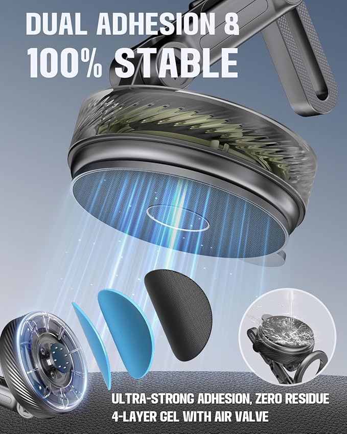 Magnetic Phone Holders for Your Car, Upgraded 360° Vacuum Car Phone Holder, 108+LBS Strongest Suction & 3000gf Magnetic, Car Phone Mount for 17 Pro Max 16 15 14 13 12/ Android Phones