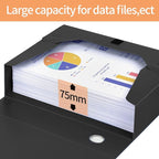 HUA JIE A4 Storage File Boxes Plastic Archives Cases with Lid, File Folder Organizer Document Filing Box for office,31×7.5×23