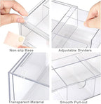 Hipiwe Acrylic Storage Drawers 3-Tier Stackable Bathroom Makeup Organizer Cotton Swabs Qtip Holder for Vanity Cosmetics Clear