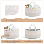 luxury little Diaper Caddy Organizer, Large Cotton Rope Nursery Baby Basket, Changing Table Organizer for Baby Diaper Storage