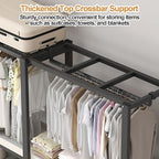 Foldable Portable Wardrobe Closet with Cover, Clothes Storage Closet, Clothing Racks for Hanging, Metal Organizer Rack Shelf 