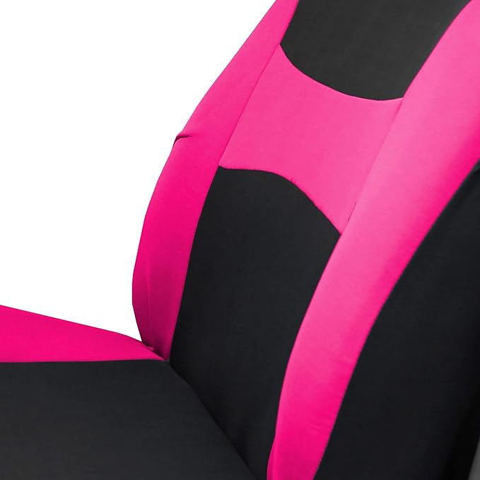 FH Group Light & Breezy Cloth Car Seat Covers, 7 Seater Three Row Set- Airbag & Split Ready -Universal for Cars Trucks and SU