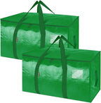 BALEINE 2-Pack Oversized Moving Bags with Reinforced Handles, Heavy-Duty Storage Tote for Clothes, Moving Supplies (Light Gre