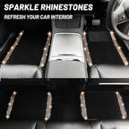 NBTEPEM Gold Bling Car Floor Mats Full Set, Universal Fit Most Cars,SUV, Trucks, 4 pcs Sparkle Glitter Diamond Carpet for Women Girls with Anti-Slip Pad (Gold Diamond)
