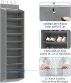 REGELETO 10 Tiers Large Size Over Door Shoe Organizer Storage, Hanging Shoe Rack for Door with Deep Pockets, Fit 20-30 Pairs 